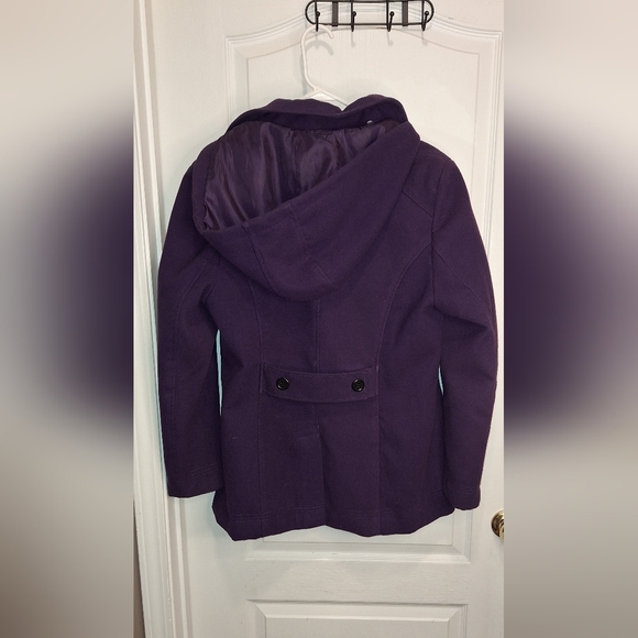 1 Madison Purple Peacoat Coat W/ Detachable Hood / XL - Picture 2 of 10